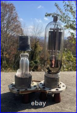 WWII GE Vacuum Tube Pair SC 593 & 593 Military Radar Radio Parts Rare Vintage