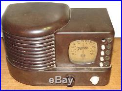 ZENITH tube radio 5R312 1930's Art Deco for parts/repair, nice bakelite case