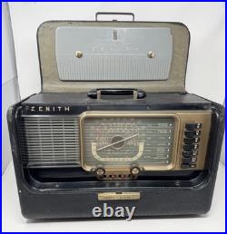 Zenith Trans Oceanic H500 Portable Tube Radio Shortwave AM/FM For Parts Untested