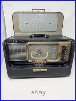 Zenith Trans Oceanic H500 Portable Tube Radio Shortwave AM/FM For Parts Untested