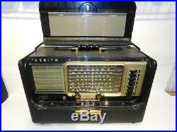 Zenith Trans-Oceanic Wave Magnet Tube SW Radio Vintage for Parts Not Working